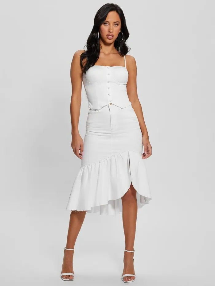 Women GUESS Marinella Denim Pencil Skirt Lily White Bottoms Women GUESS Marinella Denim Pencil Skirt Lily White Bottoms