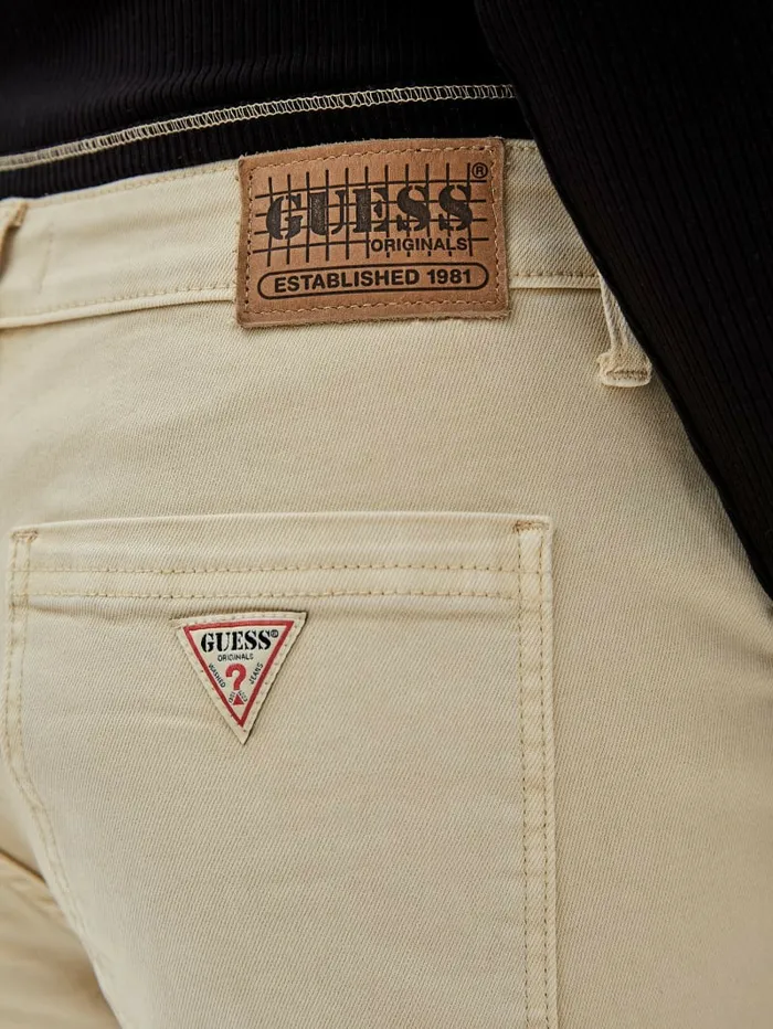 Women GUESS Originals Kit Cargo Jeans Go Laurie Tan Wash Jeans and Denim GUESS