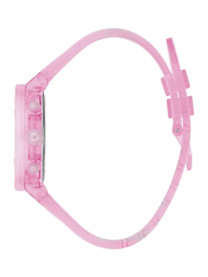 Women GUESS Pink Transparent Multifunction Watch Rose Gold Watches Women GUESS Pink Transparent Multifunction Watch Rose Gold Watches