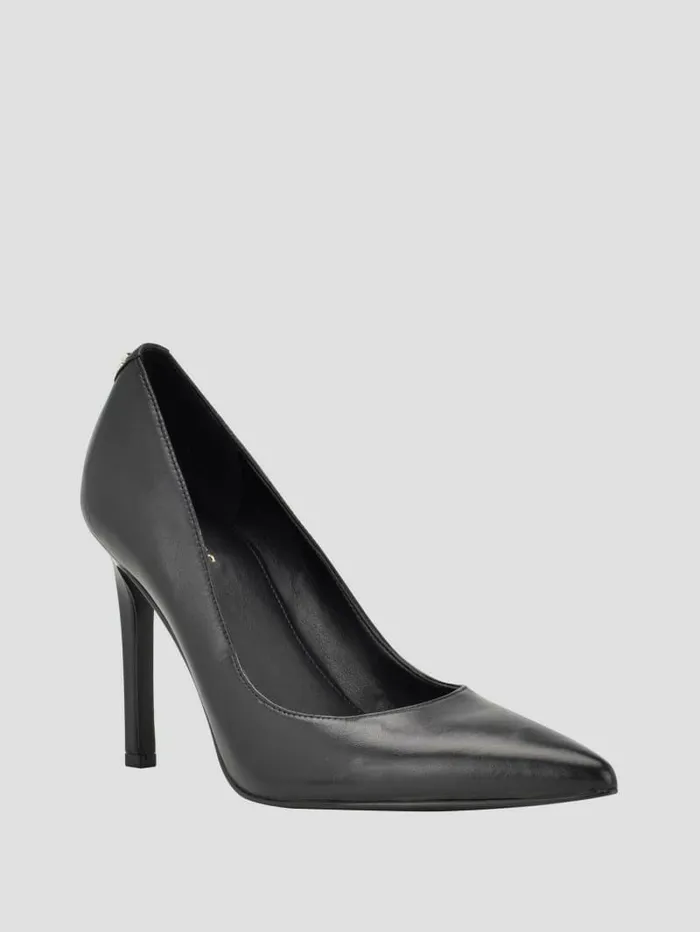 Women GUESS Seanna Leather Pumps Black 001 Heels