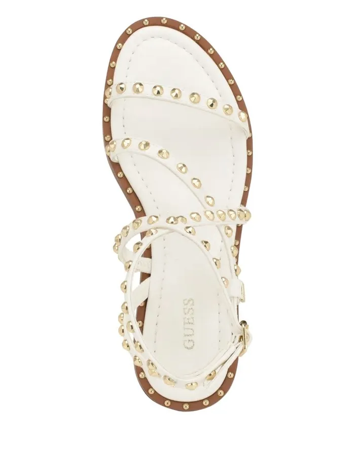 Women GUESS Yamara Studded Strappy Gladiator Sandals Wht Floral Sandals Women GUESS Yamara Studded Strappy Gladiator Sandals Wht Floral Sandals