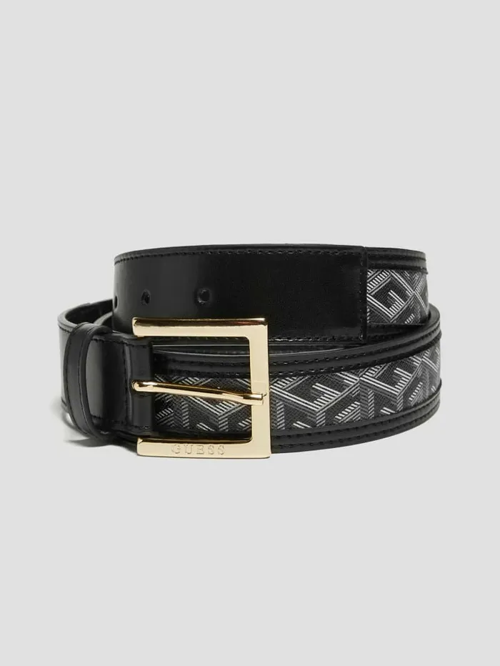 Women Hallie G Cube Belt Black Floral Print Belts GUESS