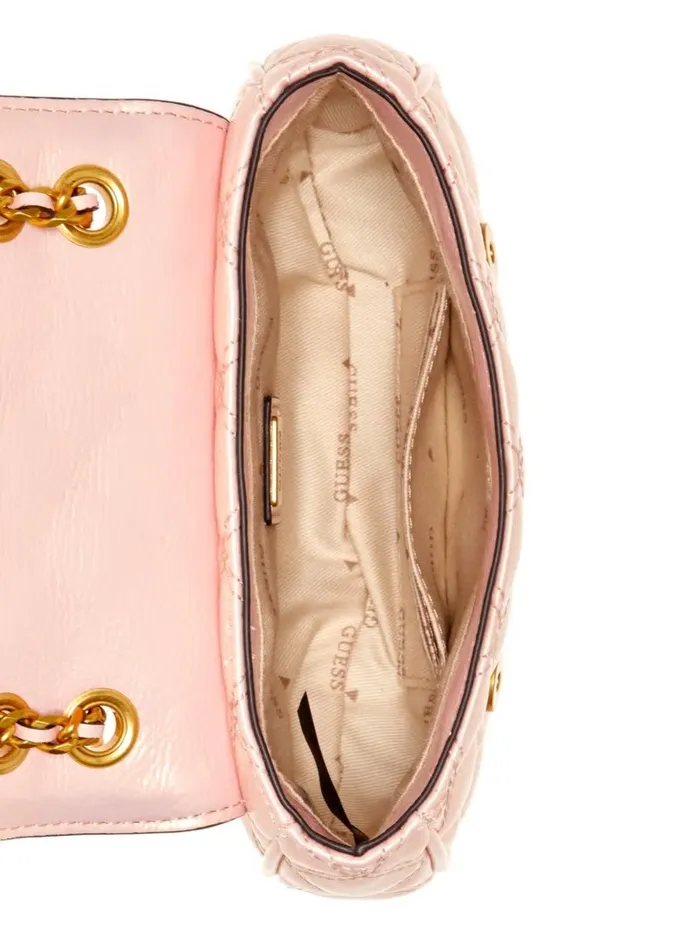 Women Handbags GUESS Giully Mini Convertible Crossbody Light Rose