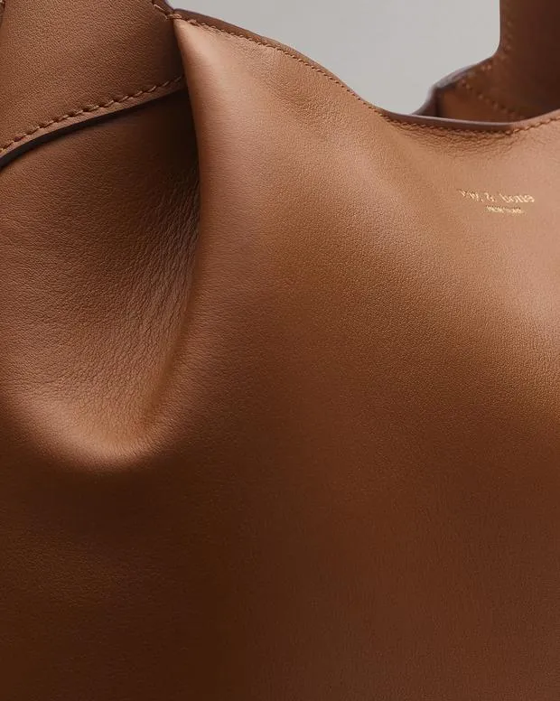 Women Handbags rag and bone Slade Calf Leather Tote Bag BlackCognacGreige