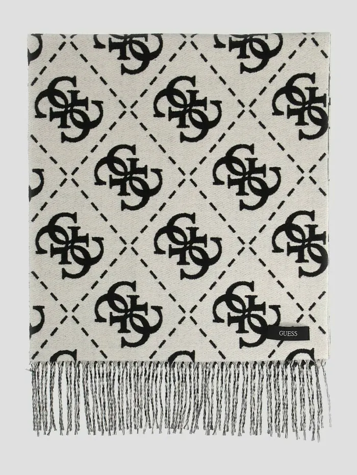 Women Hats and Scarves GUESS Quattro G Monogram Scarf Black