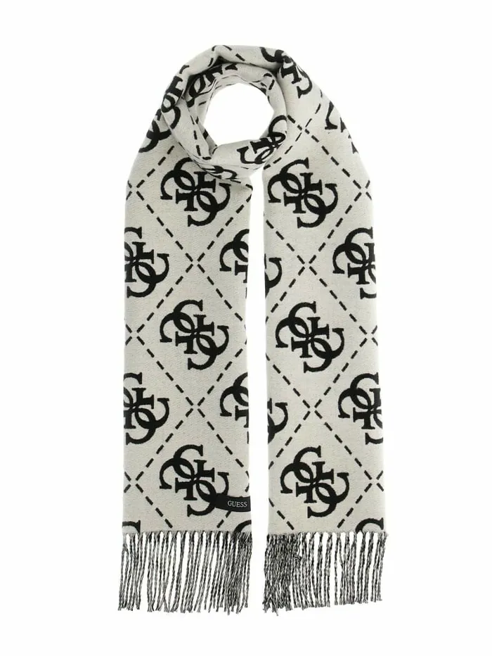 Women Hats and Scarves GUESS Quattro G Monogram Scarf Black Women Hats and Scarves GUESS Quattro G Monogram Scarf Black