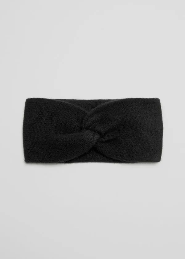 Women Headwear and Other Stories TwistFront Cashmere Headband Black