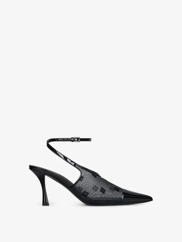 Women Heels Givenchy Show Slingbacks In 4G Mesh Black