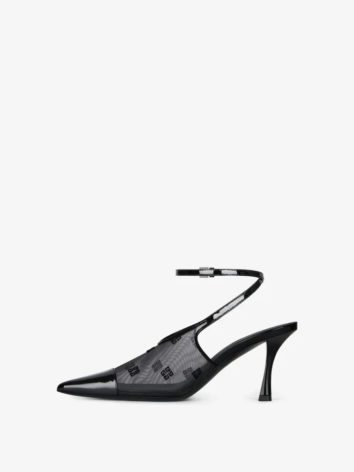 Women Heels Givenchy Show Slingbacks In 4G Mesh Black