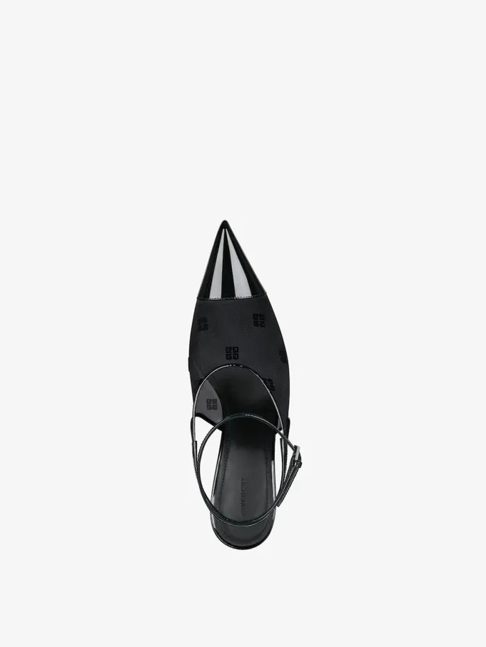 Women Heels Givenchy Show Slingbacks In 4G Mesh Black