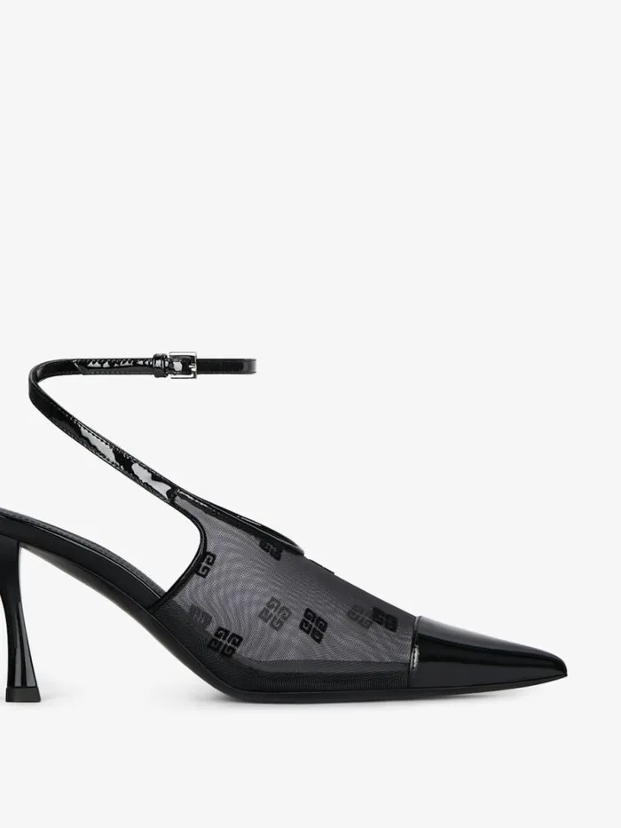 Women Heels Givenchy Show Slingbacks In 4G Mesh Black