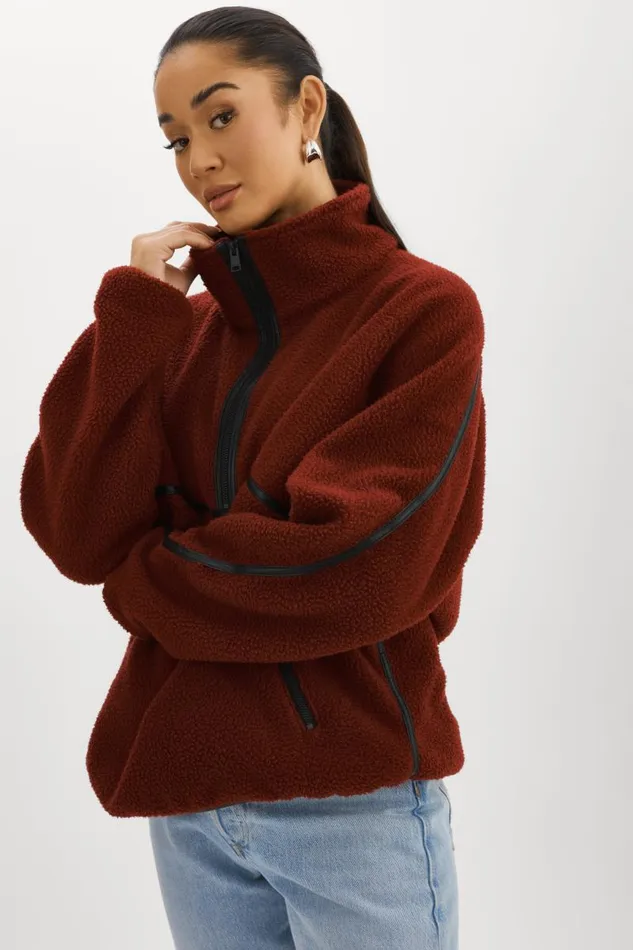 Women HELSA Polar Fleece Pullover Syrah LAMARQUE Tops