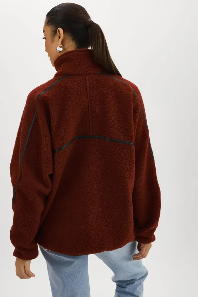 Women HELSA Polar Fleece Pullover Syrah LAMARQUE Tops Women HELSA Polar Fleece Pullover Syrah LAMARQUE Tops