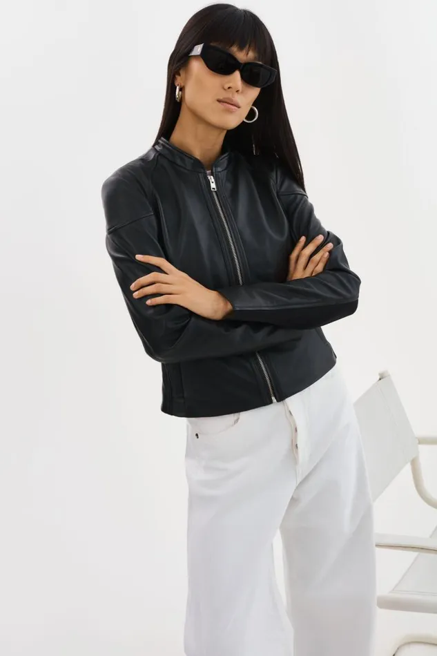 Women HIRA Fitted Leather Jacket Black LAMARQUE Leather Jackets Women HIRA Fitted Leather Jacket Black LAMARQUE Leather Jackets