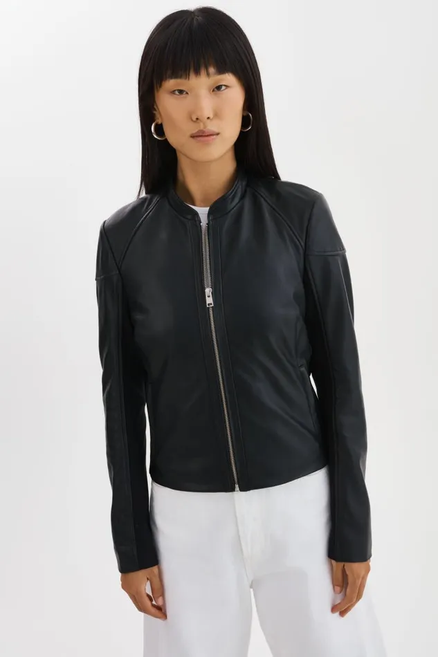 Women HIRA Fitted Leather Jacket Black LAMARQUE Leather Jackets Women HIRA Fitted Leather Jacket Black LAMARQUE Leather Jackets