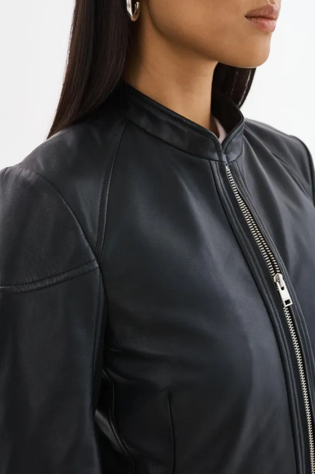 Women HIRA Fitted Leather Jacket Black LAMARQUE Leather Jackets Women HIRA Fitted Leather Jacket Black LAMARQUE Leather Jackets
