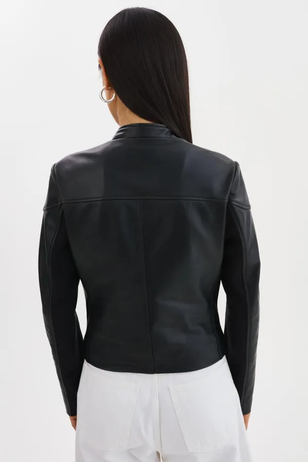 Women HIRA Fitted Leather Jacket Black LAMARQUE Leather Jackets Women HIRA Fitted Leather Jacket Black LAMARQUE Leather Jackets