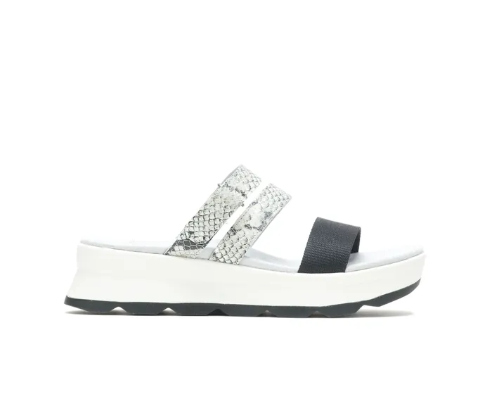 Women Hush Puppies Andi Slide Snake Leatherblack Sandals