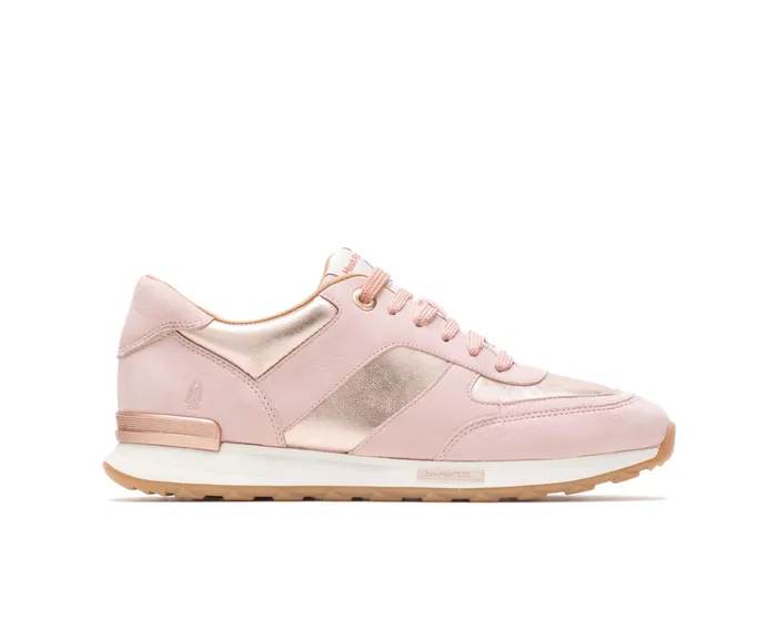 Women Hush Puppies Jenna Jogger Pale Rose Leather Sneakers