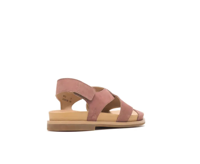 Women Hush Puppies Lilly Criss Cross Sandal Cognac Nubuck Sandals