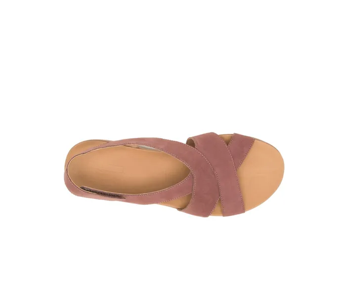 Women Hush Puppies Lilly Criss Cross Sandal Cognac Nubuck Sandals
