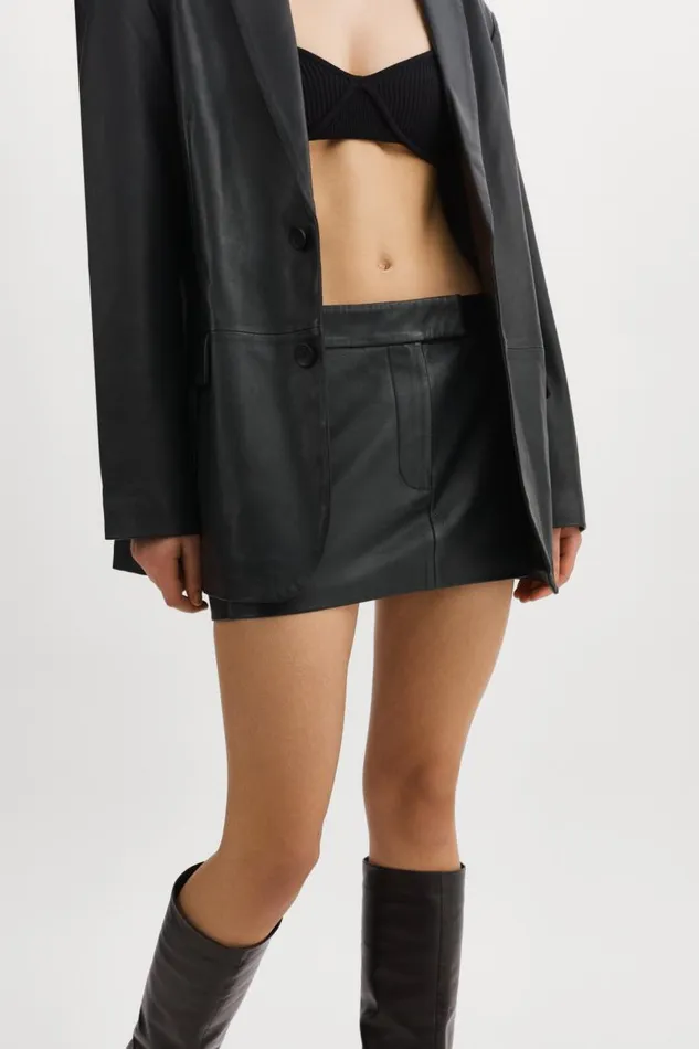 Women INAYA Leather Micro Mini Skirt Black LAMARQUE Skirts Women INAYA Leather Micro Mini Skirt Black LAMARQUE Skirts