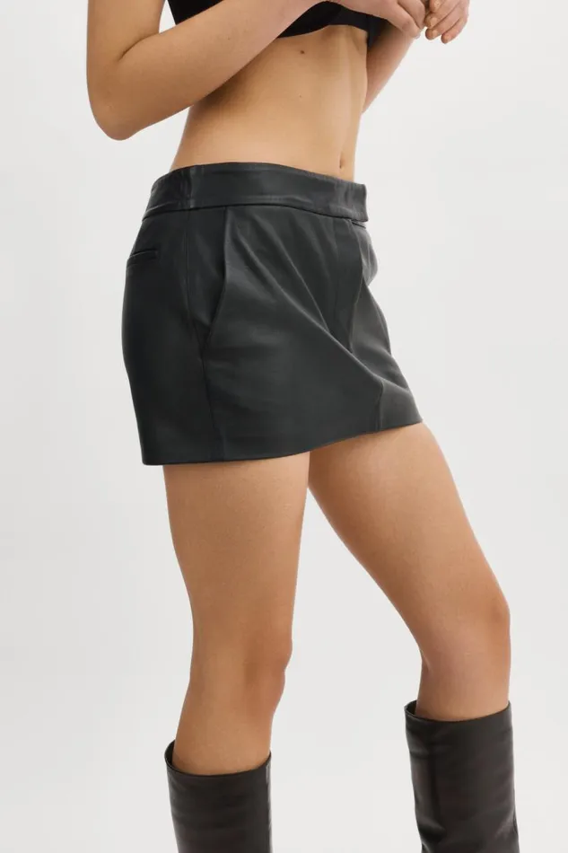 Women INAYA Leather Micro Mini Skirt Black LAMARQUE Skirts Women INAYA Leather Micro Mini Skirt Black LAMARQUE Skirts