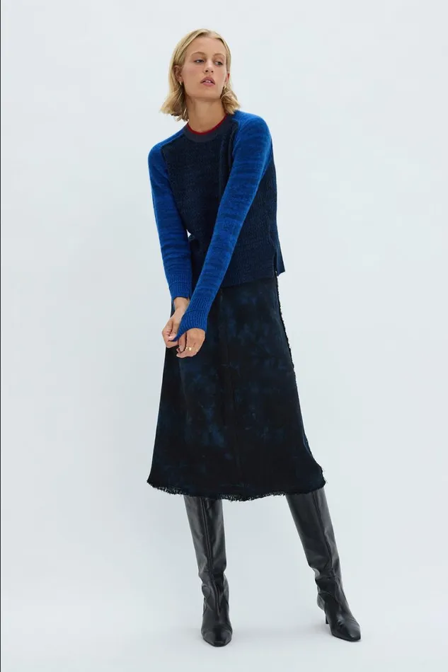 Women Indigo Cashmere Lilith Sweater Raquel Allegra Bottoms