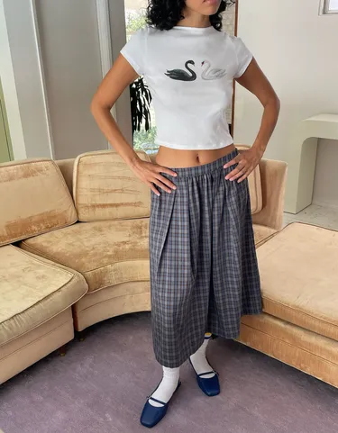 Women Irene Midi Skirt Grey Plaid Lisa Says Gah Skirts