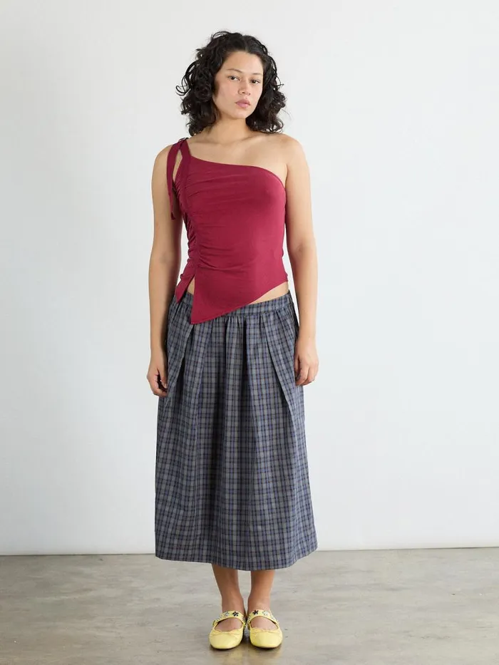Women Irene Midi Skirt Grey Plaid Lisa Says Gah Skirts