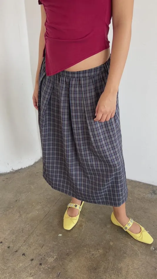 Women Irene Midi Skirt Grey Plaid Lisa Says Gah Skirts