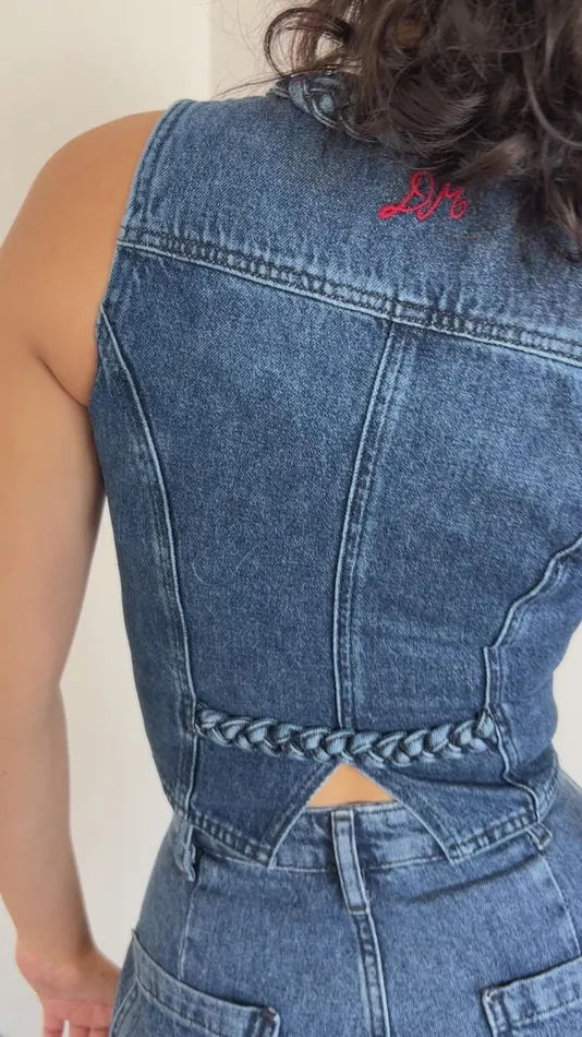 Women Isla Denim Vest Vintage Wash Lisa Says Gah Blouses