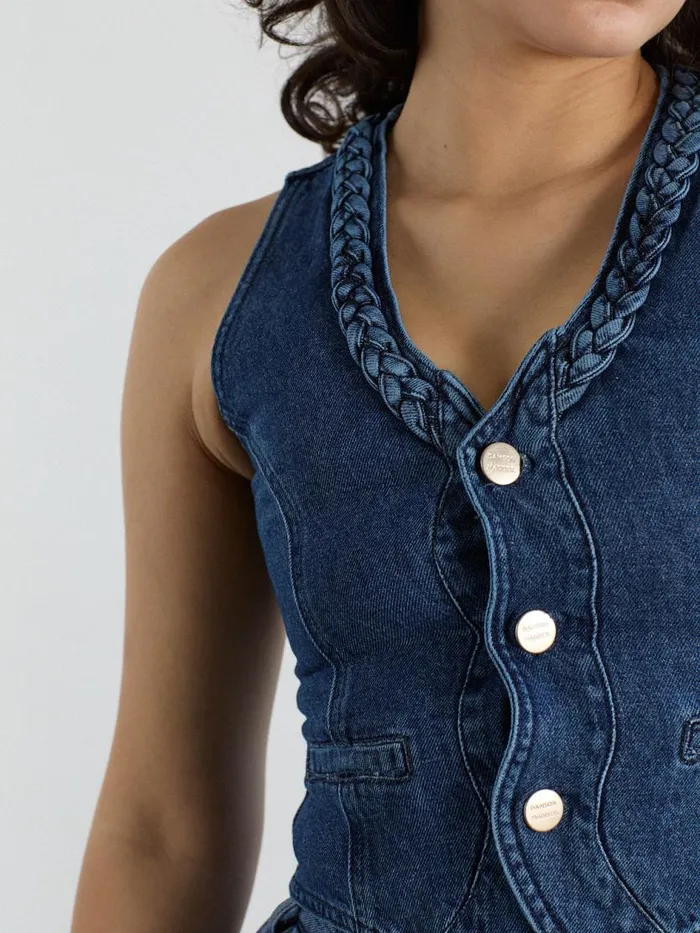 Women Isla Denim Vest Vintage Wash Lisa Says Gah Blouses