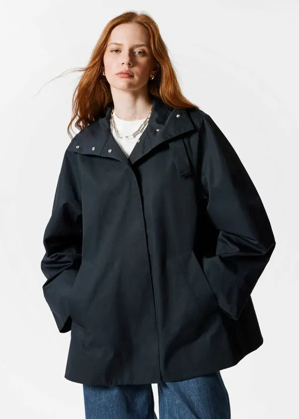 Women Jackets and Coats and Other Stories Aline FunnelNeck Jacket Dark Blue
