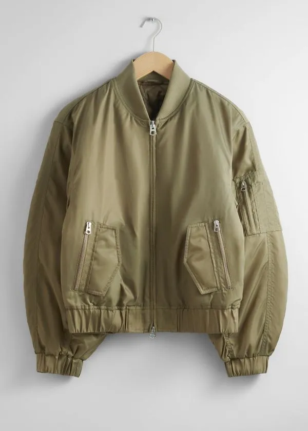 Women Jackets and Coats and Other Stories Boxy ZipUp Jacket Khaki