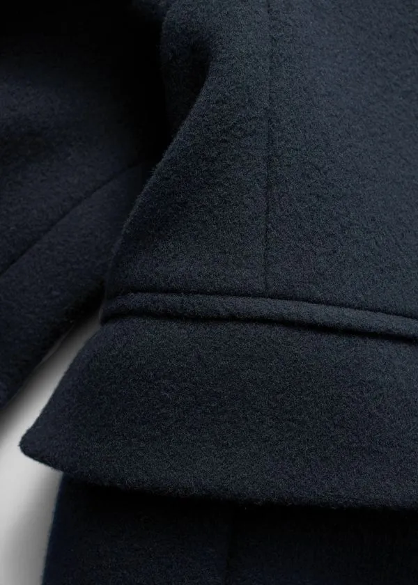Women Jackets and Coats and Other Stories FunnelNeck Wool Coat Dark Blue