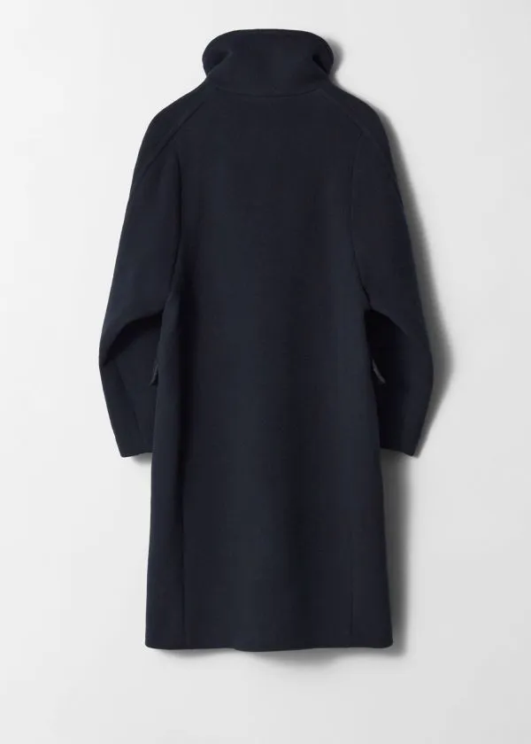 Women Jackets and Coats and Other Stories FunnelNeck Wool Coat Dark Blue