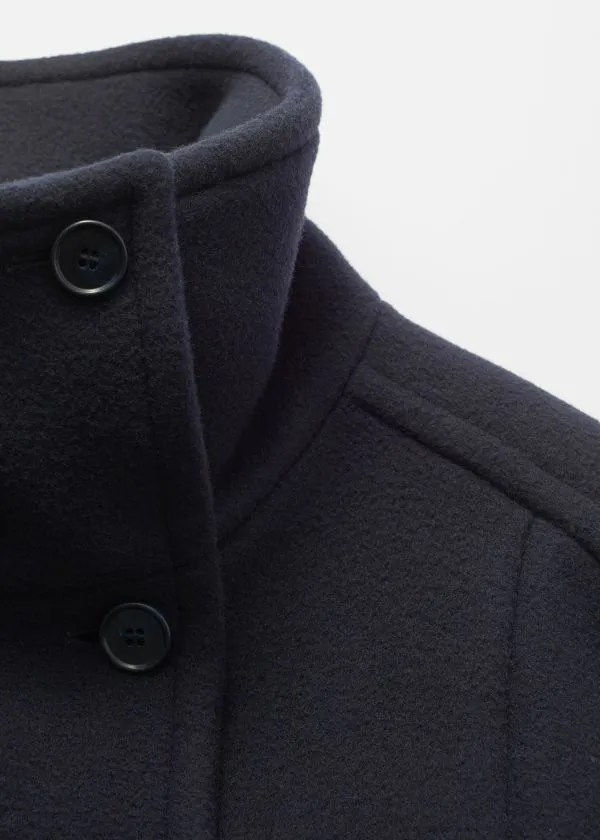 Women Jackets and Coats and Other Stories FunnelNeck Wool Coat Dark Blue