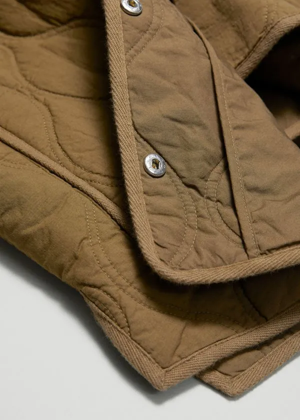 Women Jackets and Coats and Other Stories Quilted ExtendedShoulder Jacket Dark Beige