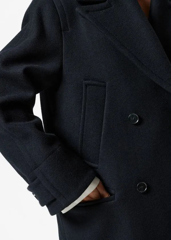 Women Jackets and Coats and Other Stories Tailored Wool Pea Coat Navy