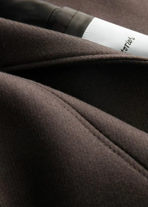 Women Jackets and Coats and Other Stories TieBelt Wool Blazer Dark Brown