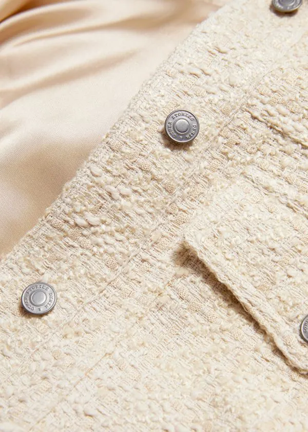 Women Jackets and Coats and Other Stories Tweed Drawstring Jacket Beige