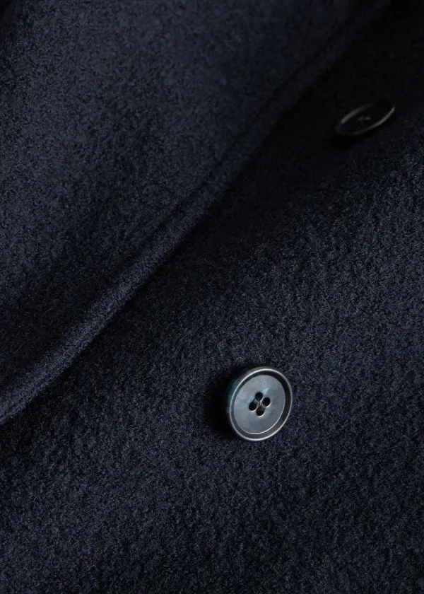 Women Jackets and Coats and Other Stories Voluminous Belted Wool Coat Navy