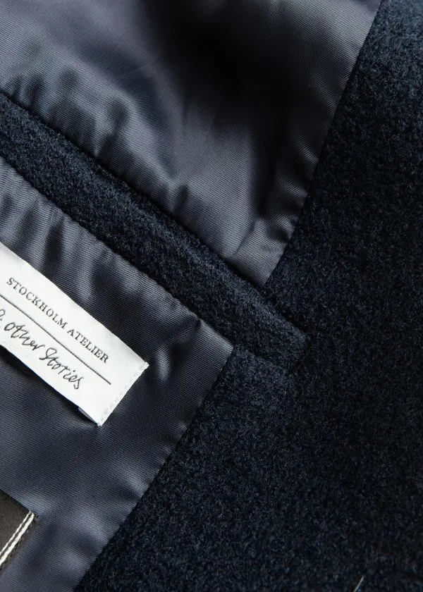 Women Jackets and Coats and Other Stories Voluminous Belted Wool Coat Navy