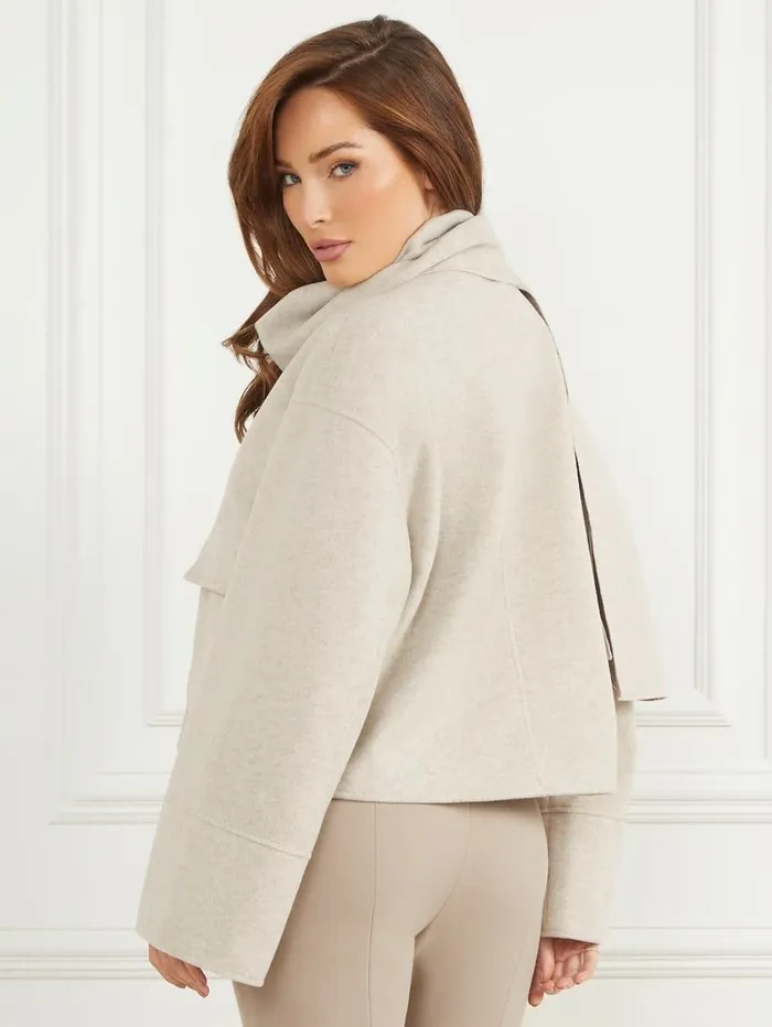 Women Jackets and Coats GUESS Mary Jacket and Scarf Set Light Grey Multi Women Jackets and Coats GUESS Mary Jacket and Scarf Set Light Grey Multi