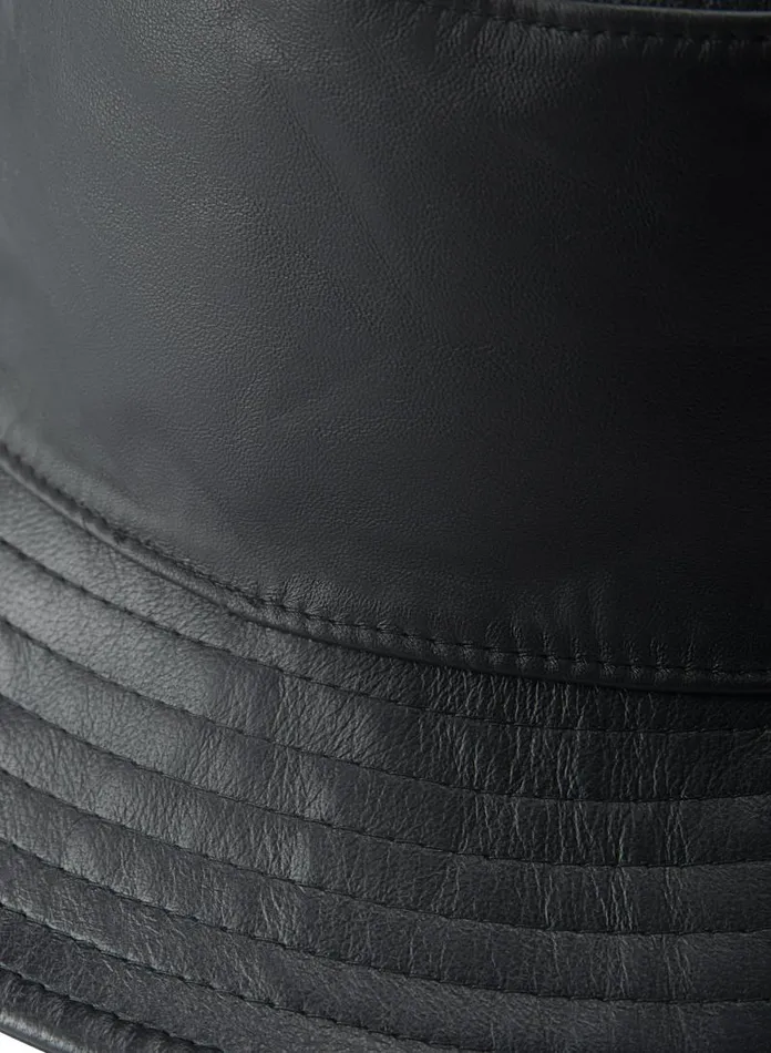 Women JEANNE LEATHER BUCKET HAT Black LAMARQUE Hats Women JEANNE LEATHER BUCKET HAT Black LAMARQUE Hats