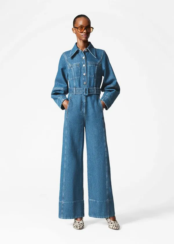 Women Jeans and Other Stories Denim Jumpsuit Mid Blue