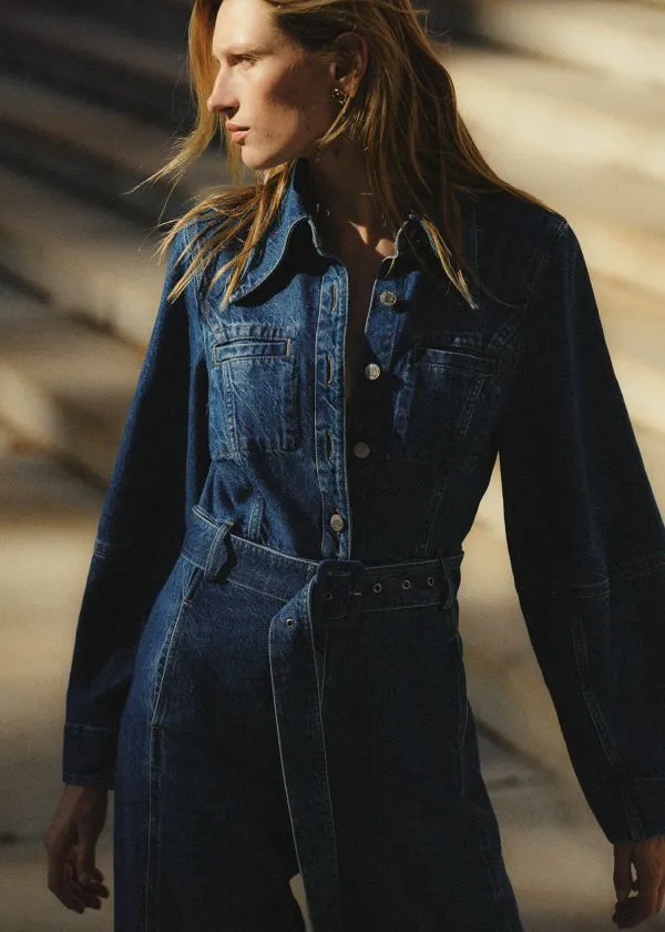 Women Jeans and Other Stories Denim Jumpsuit Mid Blue