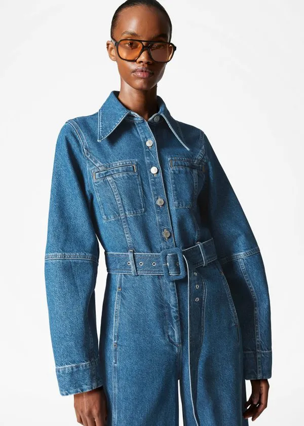 Women Jeans and Other Stories Denim Jumpsuit Mid Blue