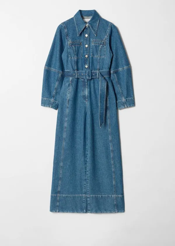 Women Jeans and Other Stories Denim Jumpsuit Mid Blue